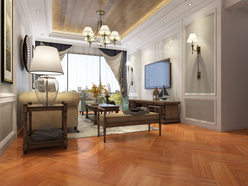 實木地暖地板-象耳豆SR8人字拼