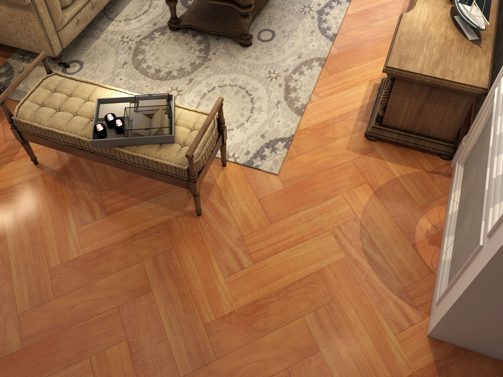 實木地暖地板-象耳豆SR8人字拼